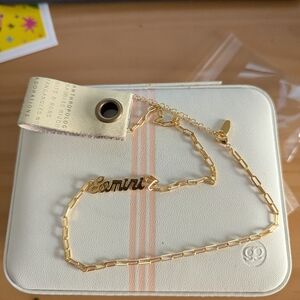 Anthropologie Gold Plated Gemini Necklace